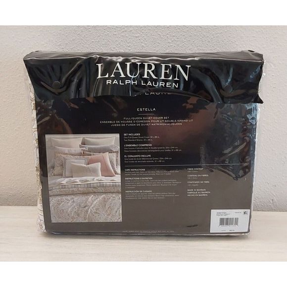 Ralph Lauren ESTELLA PAISLEY Cream Multi Cotton Full Queen Duvet Cover Set - Picture 7 of 10